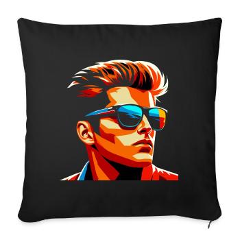 Rocking Rebell Style of the 80s - Sofa pillowcase 17,3'' x 17,3'' (45 x 45 cm) - black - Front