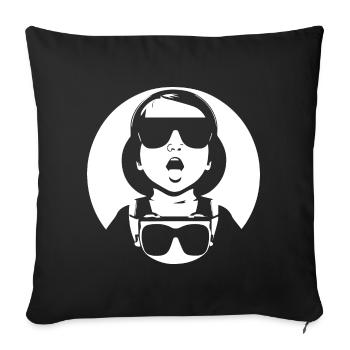 Lustiges Kleinkind mit Sonnenbrille Cooles Baby - Sofakissenbezug 45 x 45 cm - Schwarz - Vorne