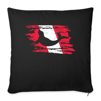 Drapeau de plongée Lion de mer Exploration sous-marine Plongée sous-marine - Housse de coussin décorative 45 x 45 cm - noir - Devant