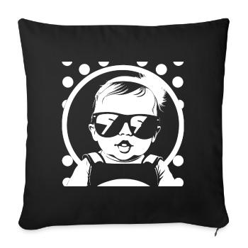 Funny Toddler Wearing Sunglasses Cool Baby - Sofa pillowcase 17,3'' x 17,3'' (45 x 45 cm) - black - Front