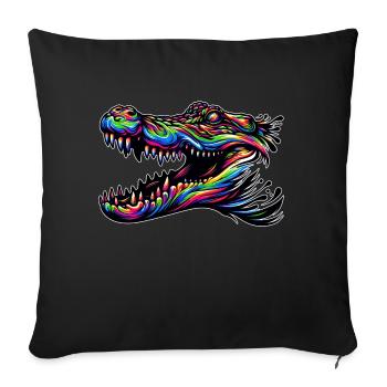 Alligator, Crocodile - Housse de coussin décorative 45 x 45 cm - noir - Devant