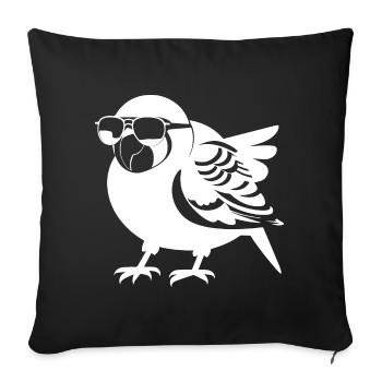 Lustiger Vogel mit Sonnenbrille Cool Bourke's Parak - Sofakissenbezug 45 x 45 cm - Schwarz - Vorne