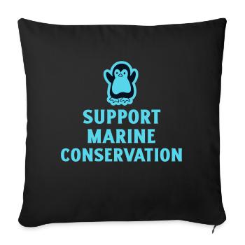 Marine Conservation - Sofa pillowcase 17,3'' x 17,3'' (45 x 45 cm) - black - Front