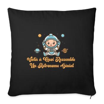Voilà à quoi ressemble un astronome génial - Housse de coussin décorative 45 x 45 cm - noir - Devant