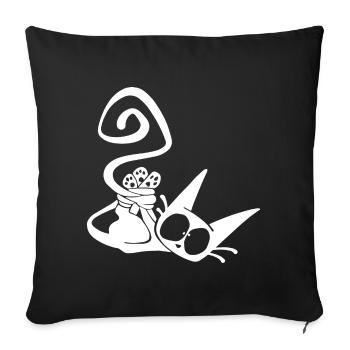 Funny Cat - Housse de coussin décorative 45 x 45 cm - noir - Devant