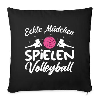 Real Girls Playing Volleyball - Sofa pillowcase 17,3'' x 17,3'' (45 x 45 cm) - black - Front