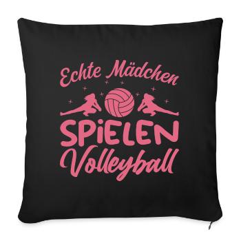 Real Girls Playing Volleyball - Sofa pillowcase 17,3'' x 17,3'' (45 x 45 cm) - black - Front