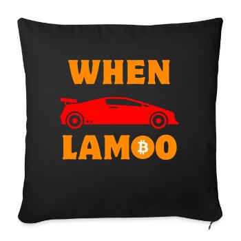 Crypto quand Lambo BTC Bitcoin - Housse de coussin décorative 45 x 45 cm - noir - Devant