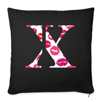 Lettre x bisous - Housse de coussin décorative 45 x 45 cm - noir - Devant