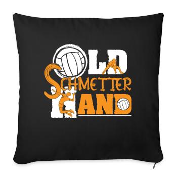 Volleyballer Schmetterball Volleyballspieler - Sofakissenbezug 45 x 45 cm - Schwarz - Vorne