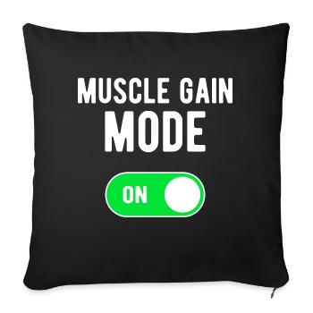 Mode de gain musculaire ON Gym Entraînement de musculation - Housse de coussin décorative 45 x 45 cm - noir - Devant