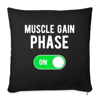 Phase de gain musculaire ON Entraînement de poids de musculation - Housse de coussin décorative 45 x 45 cm - noir - Devant