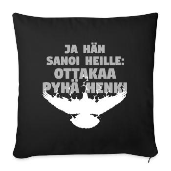 Recevez le consolateur - Finnois - Housse de coussin décorative 45 x 45 cm - noir - Devant
