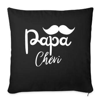 papa chéri - Housse de coussin décorative 45 x 45 cm - noir - Devant