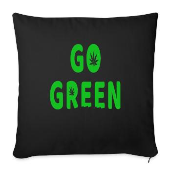 Go Green typo - Sofa pillowcase 17,3'' x 17,3'' (45 x 45 cm) - black - Front