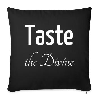 gift idea sayings culinary pleasure - Sofakissenbezug 45 x 45 cm - Schwarz - Vorne