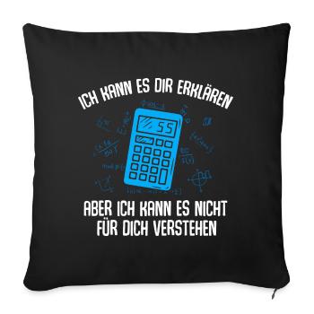 Mathe Mathematik Lehrer Rechner - Sofakissenbezug 45 x 45 cm - Schwarz - Vorne
