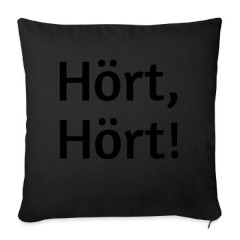 Hears, hears - Sofa pillowcase 17,3'' x 17,3'' (45 x 45 cm) - black - Front