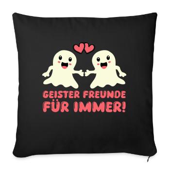 Ghosts amis pour toujours - Housse de coussin décorative 45 x 45 cm - noir - Devant