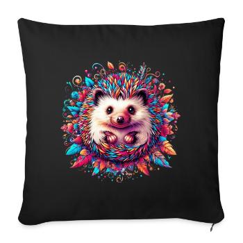 Hérisson - Housse de coussin décorative 45 x 45 cm - noir - Devant