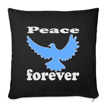 Oiseau de la Colombe de la Paix - Housse de coussin décorative 45 x 45 cm - noir - Devant
