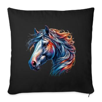 Cheval - Housse de coussin décorative 45 x 45 cm - noir - Devant