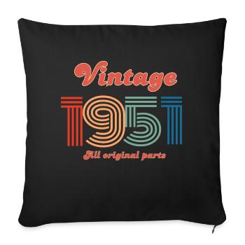 Vintage 1951 all original parts - Housse de coussin décorative 45 x 45 cm - noir - Devant