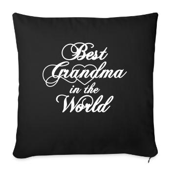Meilleure grand-mère du monde Coeur Meilleure grand-mère du monde - Housse de coussin décorative 45 x 45 cm - noir - Devant