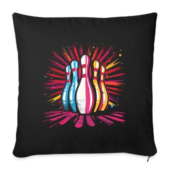 Bowling Cartoon Style - Sofa pillowcase 17,3'' x 17,3'' (45 x 45 cm) - black - Front