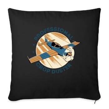 Professional Crop Duster Pilot, Aerial - Sofa pillowcase 17,3'' x 17,3'' (45 x 45 cm) - black - Front