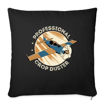 Pilote de dépoussiéreur professionnel, aérien - Housse de coussin décorative 45 x 45 cm - noir - Devant