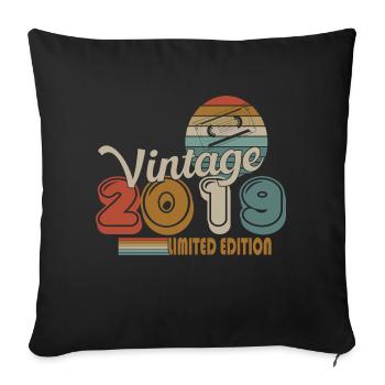 2019 - Sofa pillowcase 17,3'' x 17,3'' (45 x 45 cm) - black - Front