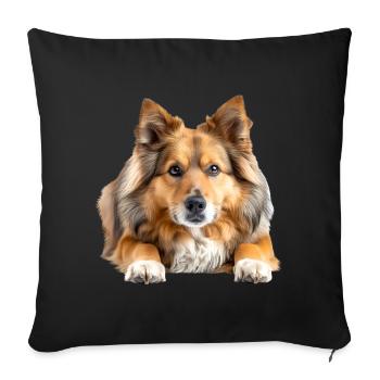 Icelandic Sheepdog - Sofa pillowcase 17,3'' x 17,3'' (45 x 45 cm) - black - Front