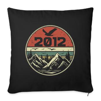 Jahrgang 2012 Klassik 2012 Retro 2012 Geschenk 2012 - Sofakissenbezug 45 x 45 cm - Schwarz - Vorne