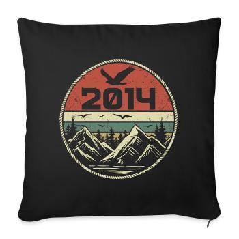 Vintage 2014 Classic 2014 Retro 2014 Gift 2014 - Sofa pillowcase 17,3'' x 17,3'' (45 x 45 cm) - black - Front