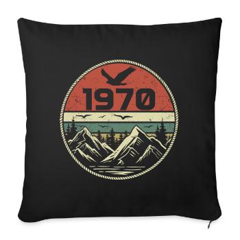 Vintage 1970's Classic 1970's Retro 1970's Gift 1970's - Sofa pillowcase 17,3'' x 17,3'' (45 x 45 cm) - black - Front