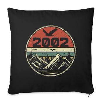 Jahrgang 2002 Klassik 2002 Retro 2002 Geschenk 2002 - Sofakissenbezug 45 x 45 cm - Schwarz - Vorne