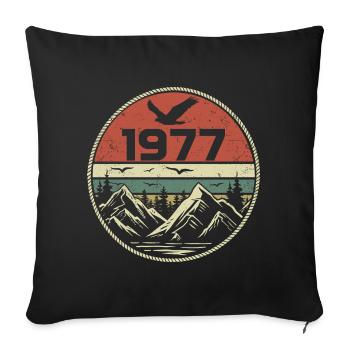 Vintage 1977 Classic 1977 Retro 1977 Gift 1977 - Sofa pillowcase 17,3'' x 17,3'' (45 x 45 cm) - black - Front