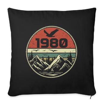 Vintage 1980's Classic 1980's Retro 1980's Gift 1980's - Sofa pillowcase 17,3'' x 17,3'' (45 x 45 cm) - black - Front