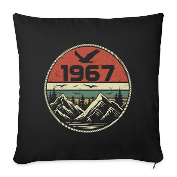 Jahrgang 1967 Klassisch 1967 Retro 1967 Geschenk 1967 - Sofakissenbezug 45 x 45 cm - Schwarz - Vorne