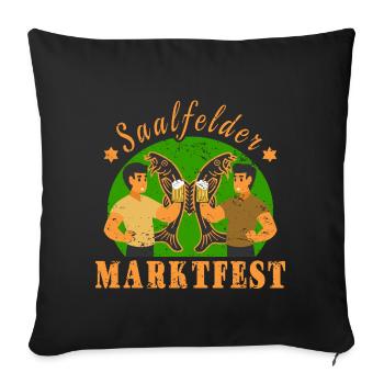 Saalfeld Market Festival - Sofa pillowcase 17,3'' x 17,3'' (45 x 45 cm) - black - Front