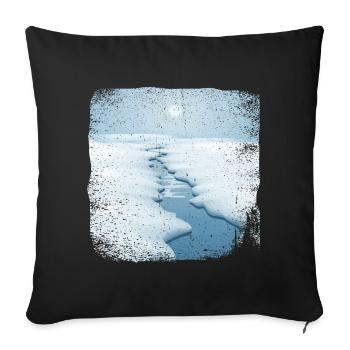 Stream in the snow with frayed edge - Sofa pillowcase 17,3'' x 17,3'' (45 x 45 cm) - black - Front