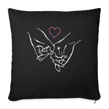Hands Holding Love Heart - Sofa pillowcase 17,3'' x 17,3'' (45 x 45 cm) - black - Front