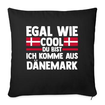 Danes Danish Denmark - Sofa pillowcase 17,3'' x 17,3'' (45 x 45 cm) - black - Front