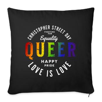 Love is Love, Gay Pride, LGBTQ+ - Sofa pillowcase 17,3'' x 17,3'' (45 x 45 cm) - black - Front