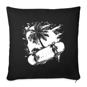 Skateboarding Drawing - Sofa pillowcase 17,3'' x 17,3'' (45 x 45 cm) - black - Front