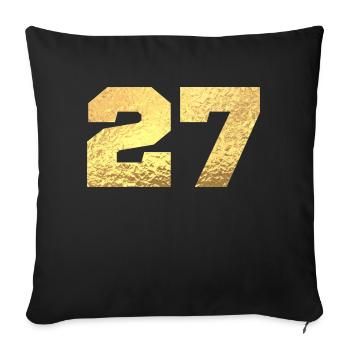 Number 27 Gold Glitter - 27th Anniversary - Sofa pillowcase 17,3'' x 17,3'' (45 x 45 cm) - black - Front