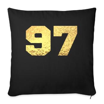 Number 97 Gold Glitter - 97th Anniversary - Sofa pillowcase 17,3'' x 17,3'' (45 x 45 cm) - black - Front