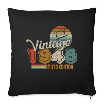 1948 - Sofa pillowcase 17,3'' x 17,3'' (45 x 45 cm) - black - Front