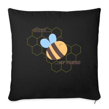 BEE MY FRIEND - Sofakissenbezug 45 x 45 cm - Schwarz - Vorne